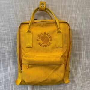 Fjallraven Re-Kanken Yellow Small Backpack 23548 Everyday Pack Pockets Embroider